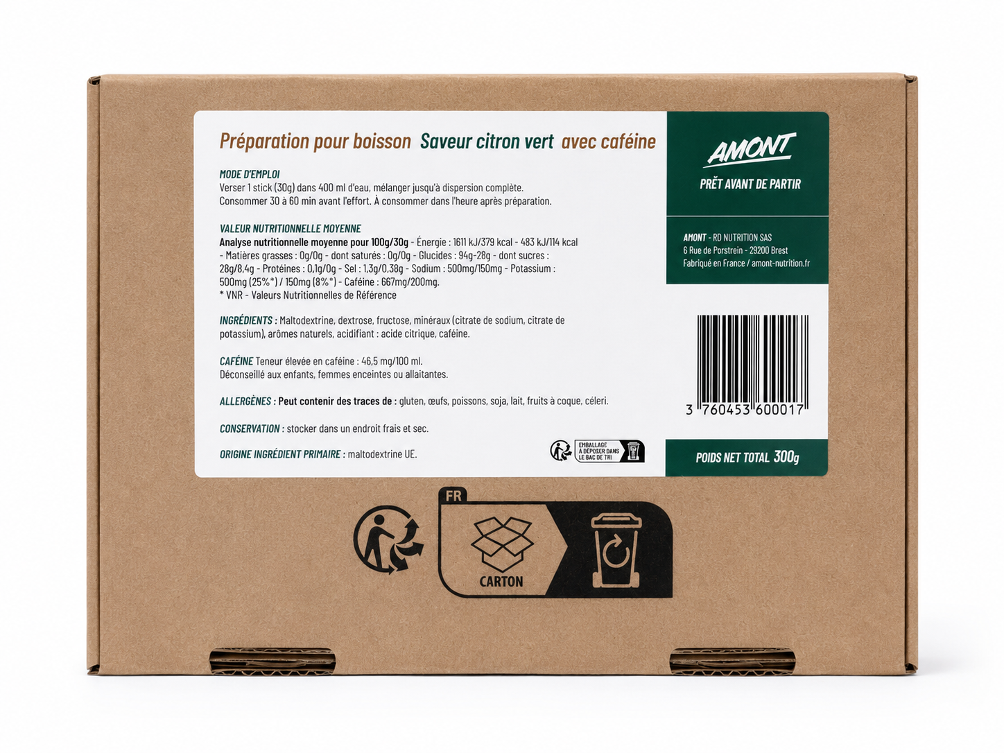 Stick caféiné Amont (Lot de 10)